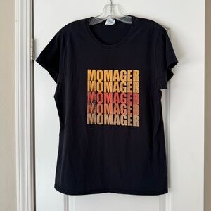 Momager Tee Shirt Black Large